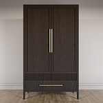 Шкаф платяной Primo с выдвижными ящиками шпон Темный орех варинант исполнения - 2 | Loft Concept в Ульяновске