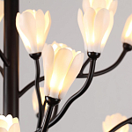 Люстра подвесная черного цвета с ветвями и белыми фарфоровыми цветами Floralis варинант исполнения - 14 | Loft Concept в Ульяновске