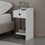 Прикроватная тумба белого цвета с ящиком и открытой полкой SIRIUS NIGHTSTAND RIGHT MODULE WHITE варинант исполнения - 3 | Loft Concept в Ульяновске