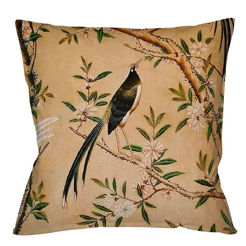 Декоративная подушка Beige and Green Chinoiserie 1 Бежевый Зеленый Декоративная подушка Beige and Green Chinoiserie 1 Бежевый Зеленый в Ульяновске | Loft Concept