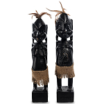 Комплект из 2-х деревянных статуэток Asmat Statuettes Black варинант исполнения - 4 | Loft Concept в Ульяновске