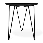 Стол журнальный с круглой столешницей из стекла на 3-х черных ножках Beige Marble варинант исполнения - 4 | Loft Concept в Ульяновске