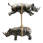 Декоративная статуя из стали Duo Rhinos варинант исполнения - 1 | Loft Concept в Ульяновске