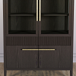 Витрина Primo со стеклянными фасадами и буфетом шпон Темный орех варинант исполнения - 6 | Loft Concept в Ульяновске