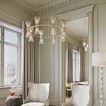 Люстра круглая с фактурными абажурами из тонких металлических палочек Wild Thorns варинант исполнения - 3 | Loft Concept в Ульяновске