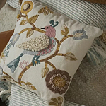 Чехол на подушку с кисточками и вышивкой птиц Ethnic mix Birds Square варинант исполнения - 6 | Loft Concept в Ульяновске