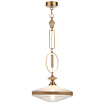 Подвесной светильник с плоским прозрачным плафоном и декоративной вставкой из текстурного камня Tectona  варинант исполнения - 3 | Loft Concept в Ульяновске