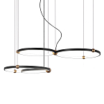 Люстра подвесная светодиодная с 4-мя кольцами черный металл Ring Horizontal варинант исполнения - 1 | Loft Concept в Ульяновске