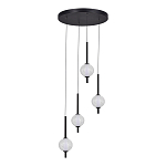 Люстра светодиодная каскадная с 4-мя сферическими стеклянными плафонами Splatter варинант исполнения - 3 | Loft Concept в Ульяновске