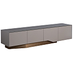 Тумба под телевизор со стеклянной столешницей и с выдвижными ящиками Minimalist Accent варинант исполнения - 1 | Loft Concept в Ульяновске