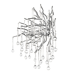 Бра с лучеобразным основанием и подвесками из прозрачного стекла в виде длинных капель Droplet Chandelier варинант исполнения - 11 | Loft Concept в Ульяновске