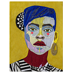 Картина с вышивкой Портрет wall panel People with the yellow ear 1 варинант исполнения - 2 | Loft Concept в Ульяновске