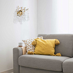 Бра золотого цвета с ветвями и белыми овальными стеклянными подвесками Droplet Chandelier варинант исполнения - 7 | Loft Concept в Ульяновске