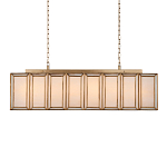 Люстра прямоугольная с каркасом золотого цвета Soft Glow Lamps варинант исполнения - 1 | Loft Concept в Ульяновске