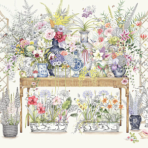 Обои ручная роспись La ceremonie fleurie
