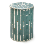 Приставной круглый столик с инкрустацией blue Mandika Bone Inlay  варинант исполнения - 2 | Loft Concept в Ульяновске