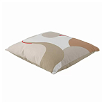 Подушка декоративная хлопковая бежевого цвета с абстрактным принтом Elysian Flow Sand варинант исполнения - 1 | Loft Concept в Ульяновске