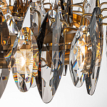 Люстра подвесная круглая с овальными подвесками из стекла дымчатого цвета Harlow Crystal Round варинант исполнения - 2 | Loft Concept в Ульяновске