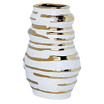 Ваза белая с рельефной поверхностью и золотыми полосами Vase Beehive варинант исполнения - 1 | Loft Concept в Ульяновске