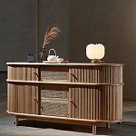 Дизайнерский комод овальный с фактурным фасадом и вставками из плетеных элементов Ambar варинант исполнения - 2 | Loft Concept в Ульяновске