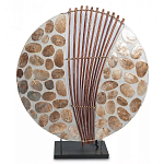 Настольная лампа из перламутра и дерева на подставке Indonesian Shell варинант исполнения - 2 | Loft Concept в Ульяновске