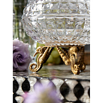 Конфетница прозрачная стеклянная на бронзовых ножках в виде морских коньков с крышкой в виде ракушки Eden Garden варинант исполнения - 5 | Loft Concept в Ульяновске