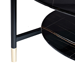 Стол журнальный круглый черный с полкой Inherence варинант исполнения - 5 | Loft Concept в Ульяновске