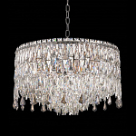 Люстра круглая с хрустальными подвесками на серебряном каркасе Roul Crystal Light варинант исполнения - 3 | Loft Concept в Ульяновске