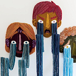 Вязаный Арт-Объект на стену из трех элементов Triptych варинант исполнения - 1 | Loft Concept в Ульяновске