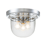 Потолочный светильник для ванных комнат с круглым стеклянным плафоном и тремя лампами Quoizel варинант исполнения - 6 | Loft Concept в Ульяновске