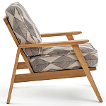 Кресло с каркасом из массива дуба Deniaud Oak Rhombus Beige Armchair варинант исполнения - 3 | Loft Concept в Ульяновске
