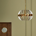 Люстра круглая с прозрачными элементами в форме полумесяца Crystal Crescent варинант исполнения - 5 | Loft Concept в Ульяновске