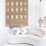 Панно на стену плетеное Макраме бежевый цвет  варинант исполнения - 3 | Loft Concept в Ульяновске