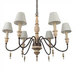 Люстра на металлическом основании с 6-ю белыми тканевыми абажурами Terrain варинант исполнения - 7 | Loft Concept в Ульяновске