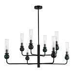 Люстра с 8-ю плафонами в форме стеклянных трубок и мраморных декоративных элементов Montreal варинант исполнения - 3 | Loft Concept в Ульяновске