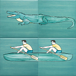 Плитка с узором Крокодил байдарочник варинант исполнения - 1 | Loft Concept в Ульяновске