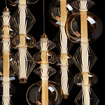 Люстра с плафонами из прозрачного и янтарного стекла в виде шаров и ромбов Gabriel Scott Luna варинант исполнения - 6 | Loft Concept в Ульяновске