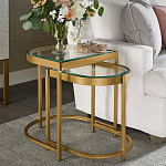 Комплект из 2-х приставных столиков на металлическом основании цвета латунь Ambassador варинант исполнения - 4 | Loft Concept в Ульяновске