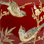 Настольная лампа бордовая с изображением птиц Slip Away варинант исполнения - 6 | Loft Concept в Ульяновске