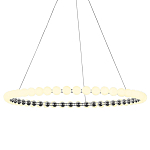 Люстра светодиодная кольцевая с круглыми плафонами белого цвета PEARLS Suspension 80 варинант исполнения - 1 | Loft Concept в Ульяновске