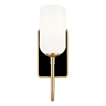  Бра с прямоугольным черным основанием и белым матовым цилиндрическим плафоном Kichler варинант исполнения - 10 | Loft Concept в Ульяновске