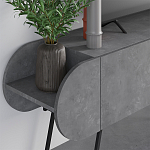 ТВ-тумба серая с 2-мя откидными дверцами и 2-мя открытыми полками CAPSULE TV STAND RETRO GREY варинант исполнения - 4 | Loft Concept в Ульяновске