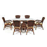 Комплект обеденный из ротанга Eloise grand варинант исполнения - 1 | Loft Concept в Ульяновске