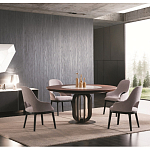 Обеденный стол круглый на чёрном фигурном основании Bosnia dinning table  варинант исполнения - 2 | Loft Concept в Ульяновске