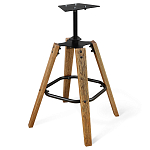 Барный стул со спинкой и металлической подставкой на 4-х деревянных ножках Бежевый Велюр Vendramin Chair варинант исполнения - 8 | Loft Concept в Ульяновске