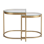 Комплект из 2-х приставных столиков на металлическом основании цвета латунь Ambassador варинант исполнения - 2 | Loft Concept в Ульяновске