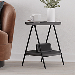 Стол приставной с 2-мя круглыми столешницами цвета антрацит ESSEL SIDE TABLE ANTHRACITE варинант исполнения - 5 | Loft Concept в Ульяновске