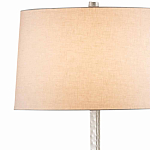 Торшер с тканевым абажуром на серебряном фактурном каркасе Thin Fakutra варинант исполнения - 1 | Loft Concept в Ульяновске