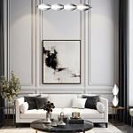 Подвесной светильник линейный в сочетании двух разных фактур стекла Enchanting варинант исполнения - 5 | Loft Concept в Ульяновске