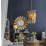 Зеркало круглое настенное в металлической раме Sunny Golden Petals варинант исполнения - 6 | Loft Concept в Ульяновске